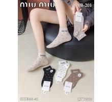 Стрейчеві жіночі шкарпетки MiuMiu короткі Арт.: YB-201