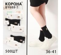 Стрейчевые женские носки КОРОНА высокие Арт.: BY688-1
