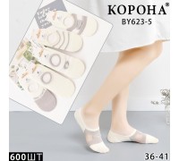 Стрейчевые женские следы с микросеткой КОРОНА ультракороткие Арт.: BY623-5