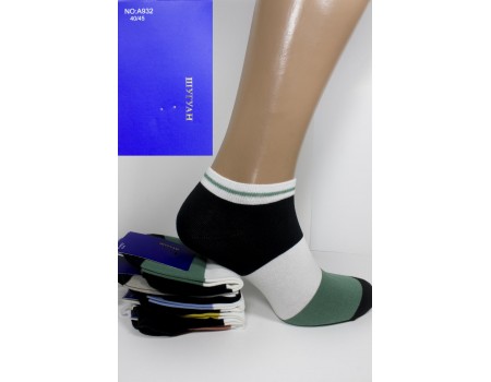 Стрейчевые мужские носки в полосочку ШУГУАН укороченные Арт.: A932-4
