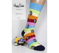 Стрейчевые мужские носки Happy Socks высокие Арт.: 623399-3 / Мороженое /