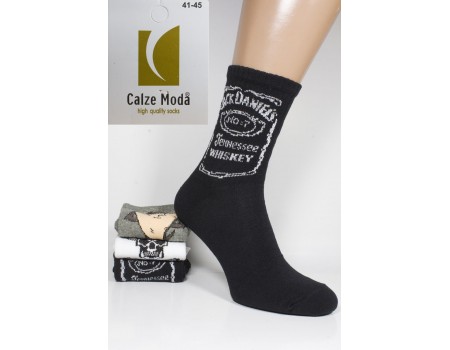 Стрейчевые мужские носки для тенниса CALZE MODA высокие Арт.: 9153-3 / Jack Daniel`s /