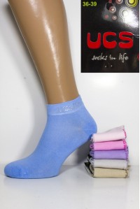 Стрейчевые женские носки со стразами UGS короткие Арт.: 1501-1 / LOLITA /