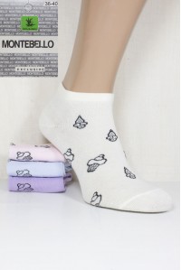 Стрейчевые женские носки MONTEBELLO Ф3 короткие Арт: 7422K-1 / Мороженое / Упаковка 12 пар /