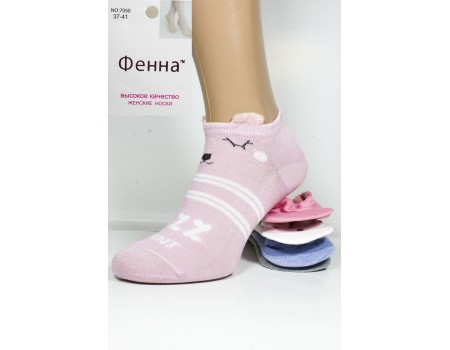 Стрейчевые женские носки 3D ушки Фенна короткие Арт.: 7050-1 / Упаковка 10 пар /