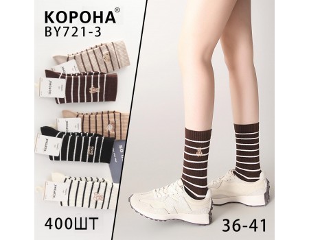 Стрейчевые женские носки КОРОНА высокие Арт.: BY721-3