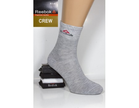Стрейчевые спортивные мужские носки REEBOK CREW средней длины Арт.: 453699-76-1 / FPA102 / ЛОГО /