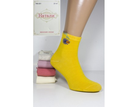 Стрейчевые женские носки 3D ушки Натали средней высоты Арт.: HB-001 / Упаковка 10 пар /