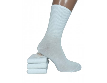 Стрейчевые женские носки для тенниса КОРОНА высокие Арт.: B2091-3 / Белый /