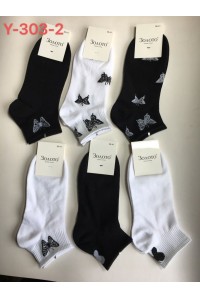 Стрейчевые женские носки ЗОЛОТО укороченные Арт.: Y303-2 / Бабочка /