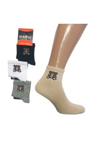 Стрейчевые женские носки MARJINAL с люрексом средней высоты Арт.: 6.9.838SV / Ведмедь /