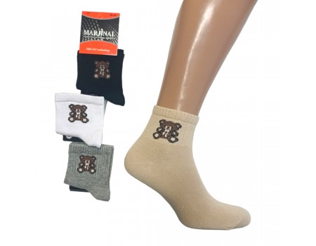 Стрейчевые женские носки MARJINAL с люрексом средней высоты Арт.: 6.9.838SV / Ведмедь /