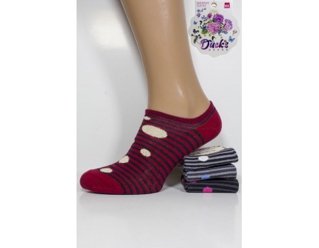 Стрейчевые женские носки DUCKS SOCKS ультракороткие Арт.:8006.60-1 / Полоски с пузырьками /