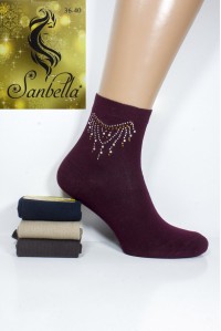 Стрейчевые женские носки с камушками SANBELLA средней длины Арт.: 2210