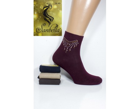 Стрейчевые женские носки с камушками SANBELLA средней длины Арт.: 2210