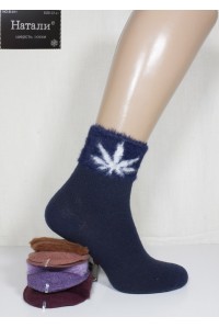 Шерстяные женские носки с меховым манжетом НАТАЛИ высокие Арт.: B1501 / B-911 / Упаковка 10 пар /