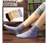 Стрейчевые женские носки без резинки КОРОНА высокие Арт.: BY278-4
