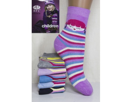 Махровые детские носки BFL Children высокие Арт: C131-10 / Девочка / Упаковка 12 пар /