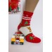 Стрейчевые женские новогодние носки GNG высокие Арт.: B8812-1