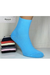 Стрейчевые женские носки в рубчик ФЕННА высокие Арт.: Y-B701 / Упаковка 10 пар /