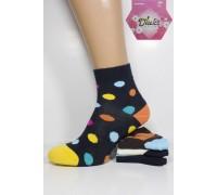 Стрейчевые женские носки DUCKS SOCKS средней высоты Арт.:8005.60-8 / Крупный горошек+геометрия+полоска /