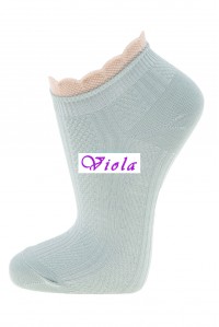 Стрейчевые женские носки в рубчик с рюшами Фенна короткие Арт.: GH-B052-3