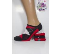 Стрейчевые женские носки DUCKS SOCKS ультракороткие Арт.:8006.60-3 / Красная геометрия /