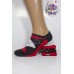 Стрейчевые женские носки DUCKS SOCKS ультракороткие Арт.:8006.60-3 / Красная геометрия /