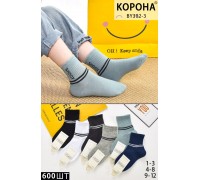 Стрейчевые детские носки на компрессионной резинке КОРОНА средней высоты Арт.: BY302-3