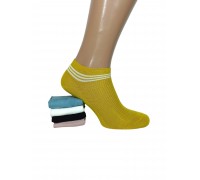 Хлопковые шелковые женские носки КОРОНА короткие Арт.: BY523-5 / Ассорти цветов /