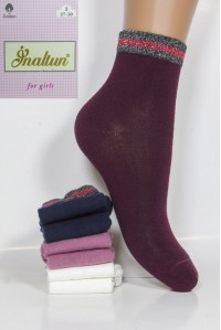 Стрейчевые детские носки Inaltun / 9318 / средней высоты Арт.: H-154 / Резинка цветная люрекс /