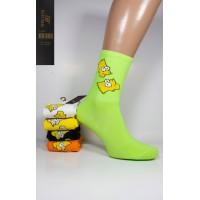 Стрейчові жіночі шкарпетки ШУГУАН високі Арт.: B2635-E / Барт Сімпсон /