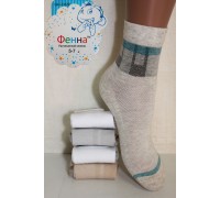 Стрейчевые детские носки в сеточку ФЕННА средней высоты Арт.: GH-C029 / Упаковка 10 пар /