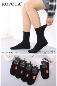 Стрейчевые мужские носки КОРОНА средней высоты Арт.: AY192-3 / Черный /