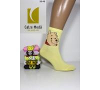 Стрейчевые женские носки для тенниса CALZE MODA высокие Арт.: 9153-1 / Пикачу + Панда + Винни Пух /