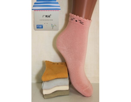 Хлопковые детские носки на бордюрной резинке ШУГУАН средней высоты Арт.: C635
