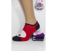 Стрейчові жіночі шкарпетки DUCKS SOCKS ультракороткі Арт.:8006.60-5 / Кольорова п'ятка+очі /