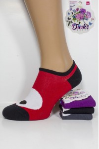 Стрейчевые женские носки DUCKS SOCKS ультракороткие Арт.:8006.60-5 / Цветная пятка+глаз /
