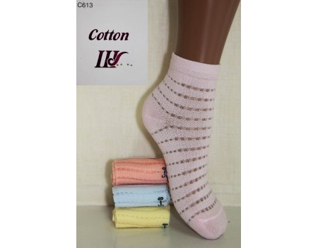 Стрейчевые детские носки в сеточку ШУГУАН средней высоты Арт.: C613