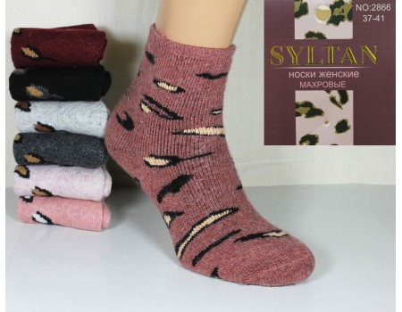 Шерстяные махровые женские носки SYLTAN средней длины Арт.: 2866 / Упаковка 12 пар /