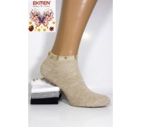 Стрейчевые женские носки с камушками EKMEN короткие Арт.: 0125