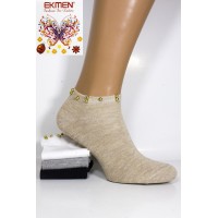 Стрейчевые женские носки с камушками EKMEN короткие Арт.: 0125