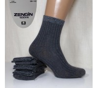 Стрейчевые женские носки в рубчик с люрексовой резинкой ZENGIN Socks высокие Арт.: 3260-60-1 / Упаковка 12 пар /