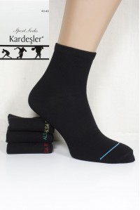 Стрейчевые спортивные мужские носки KARDESLER средней длины Арт.: 1303-3 / Черный / Упаковка 12 пар /