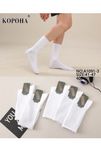 Стрейчевые мужские носки КОРОНА высокие Арт.: A1091-3 / Белый /