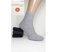 Стрейчевые мужские носки в рубчик KARDESLER средней высоты Арт: 5189-42 / Упаковка 12 пар /