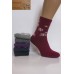 Шерстяные махровые женские носки термо НАТАЛИ высокие Арт.: B-936-1 / Снежинки + Горошек /