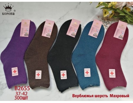 Махровые женские носки без резинки КОРОНА высокие Арт.: B2655