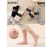 Вовняні махрові жіночі шкарпетки з начосом КОРОНА, високі, Арт.: B2570-4