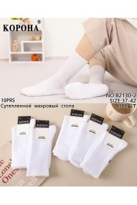 Женские носки на махровой стопе КОРОНА высокие Арт.: B2130-2 / Белый /